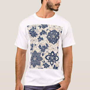 Traditional Japanese Pattern Design Fabric Print T-Shirt