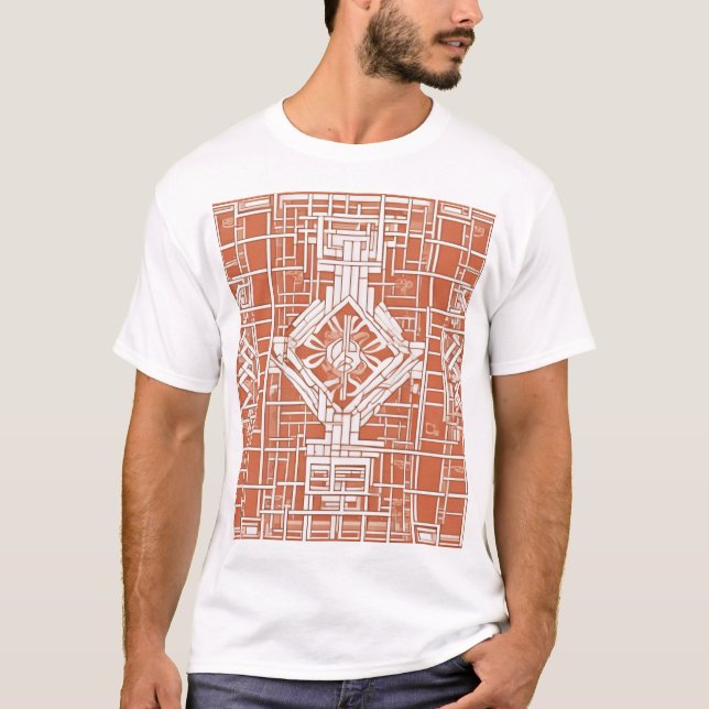 Traditional Japanese Pattern Design Seamless Print T-Shirt (Front)