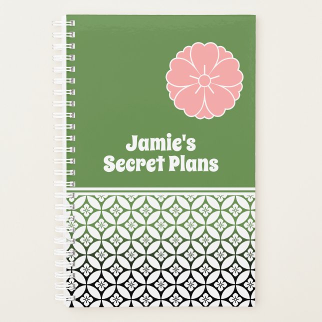 Traditional Japanese Shippo Pattern and Sakura Planner (Front)