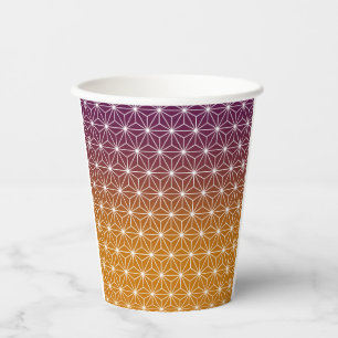 Traditional Japanese Star Pattern Red & Purple Paper Cups