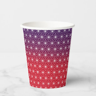 Traditional Japanese Star Pattern Red & Purple Sma Paper Cups