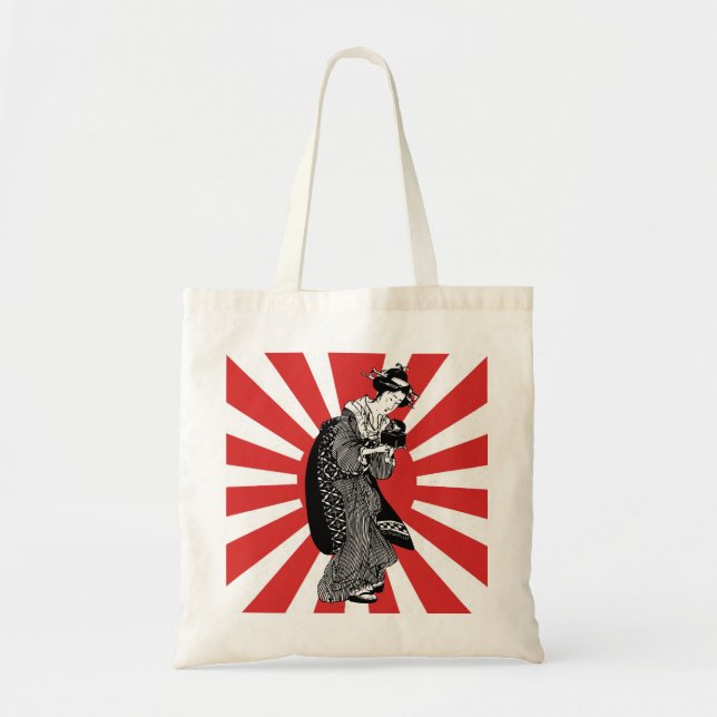 Traditional Japanese ukiyoe woman Tote Bag (Front)