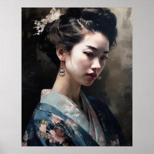 Traditional Japanese Woman Art Print Poster