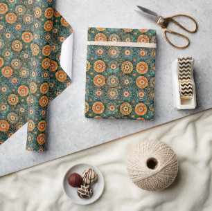Traditional Javanese Batik Kawung Pattern Wrapping Paper