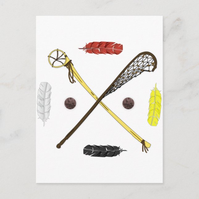 Traditional Lacrosse sticks Postcard (Front)