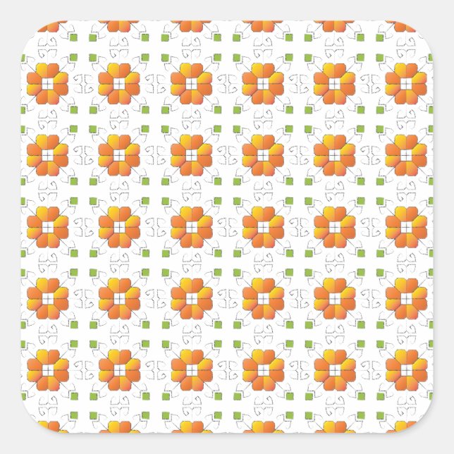 Traditional Latvian SUN sign geometric design IX Square Sticker (Front)