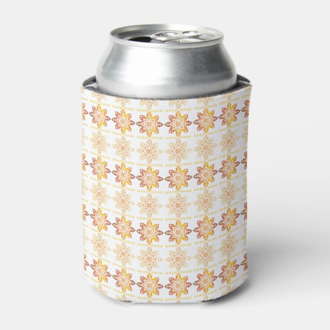 Traditional Latvian SUN sign geometric design VIII Can Cooler (Can Front)
