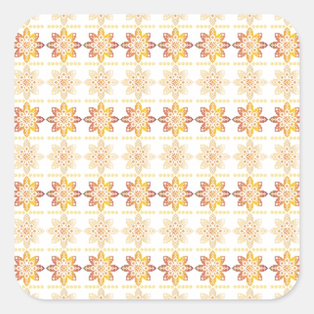 Traditional Latvian SUN sign geometric design VIII Square Sticker (Front)