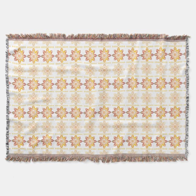 Traditional Latvian SUN sign geometric design VIII Throw Blanket (Front)