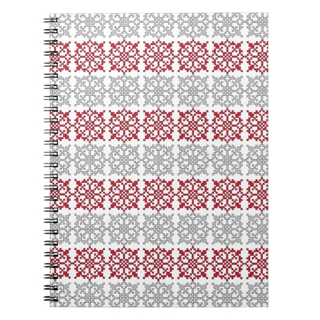 Traditional Latvian SUN sign geometric pattern I Spiral Notebook (Front)