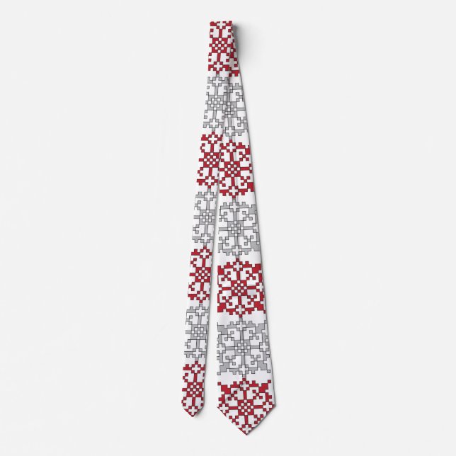 Traditional Latvian SUN sign geometric pattern I Tie (Back)