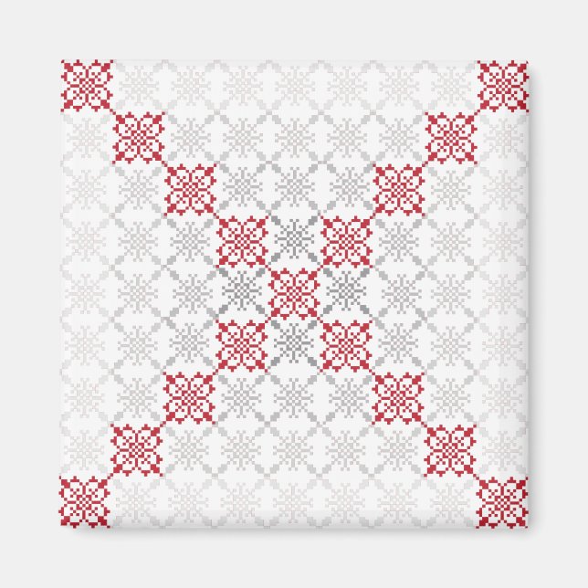 Traditional Latvian SUN sign geometric pattern II Magnet (Front)