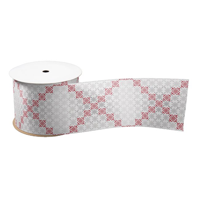 Traditional Latvian SUN sign geometric pattern II Satin Ribbon (Spool)