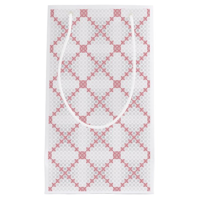 Traditional Latvian SUN sign geometric pattern II Small Gift Bag (Front)