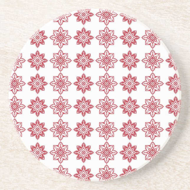 Traditional Latvian SUN sign geometric pattern IV Coaster (Front)