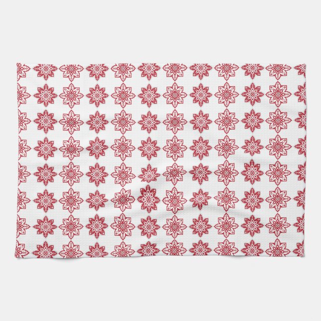 Traditional Latvian SUN sign geometric pattern IV Tea Towel (Horizontal)