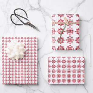 Traditional Latvian SUN sign geometric pattern IV  Wrapping Paper Sheet