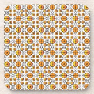 Traditional Latvian SUN sign geometric pattern V Coaster