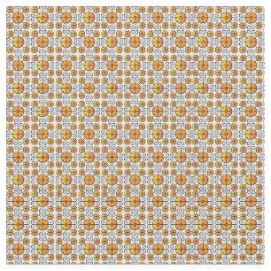 Traditional Latvian SUN sign geometric pattern V Fabric