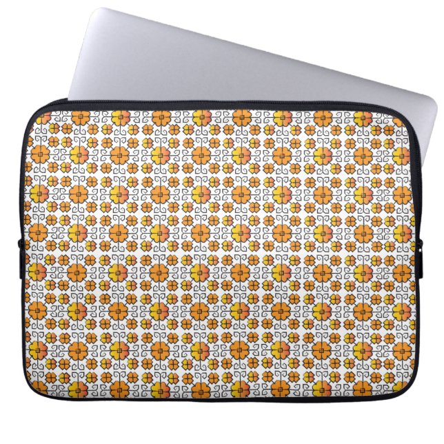 Traditional Latvian SUN sign geometric pattern V Laptop Sleeve (Front)