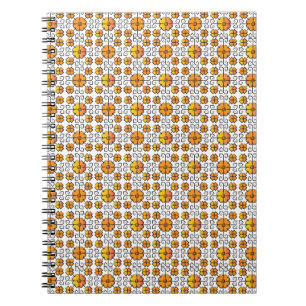 Traditional Latvian SUN sign geometric pattern V Spiral Notebook