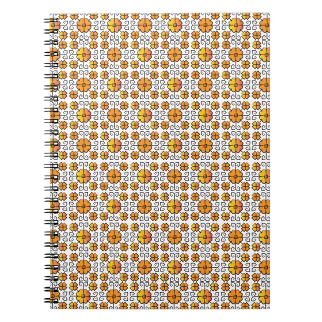 Traditional Latvian SUN sign geometric pattern V Spiral Notebook (Front)