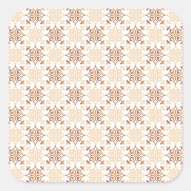 Traditional Latvian SUN sign geometric pattern VII Square Sticker (Front)