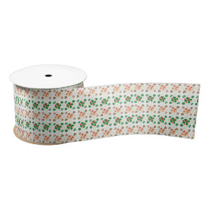 Traditional Latvian SUN sign geometric pattern X Satin Ribbon