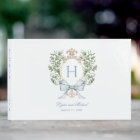 Traditional Leaf Crest w/ Bow | Monogram Wedding