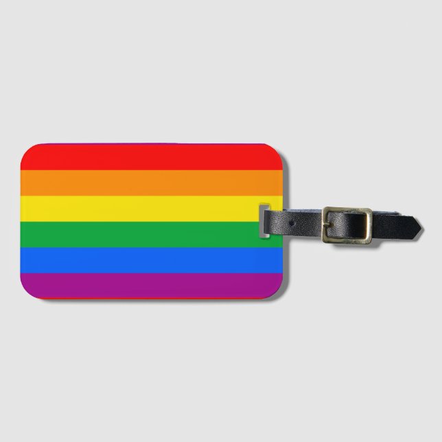 Traditional LGBTQ+ Pride Flag Luggage Tag (Front Horizontal)