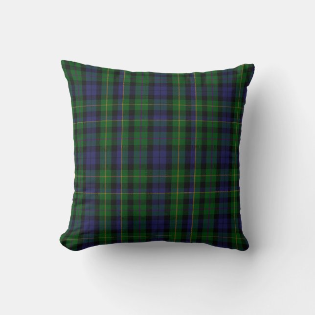 Traditional MacBride Clan Tartan Plaid Cushion (Front)
