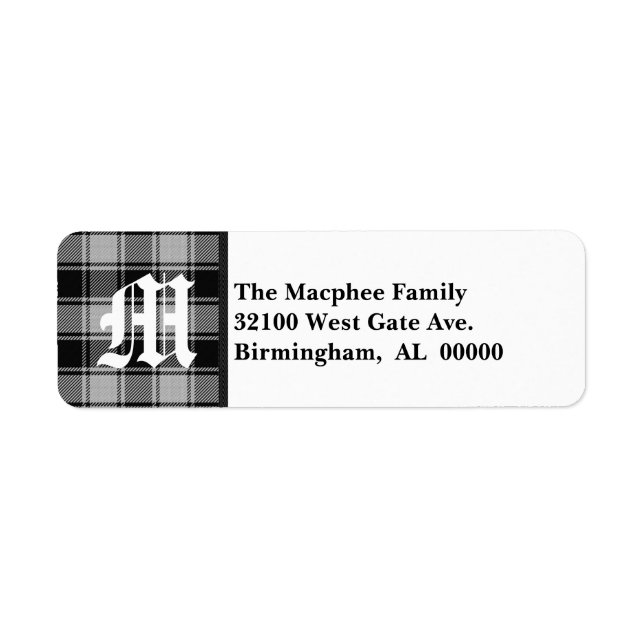 Traditional Macphee Tartan Plaid Monogram (Front)