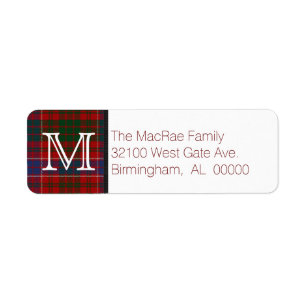 Traditional MacRae Tartan Plaid Monogram