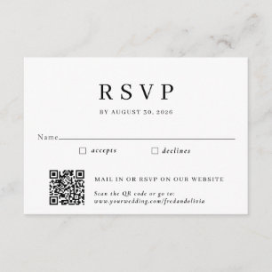 Traditional Mail-In and QR Code Wedding RSVP  Enclosure Card