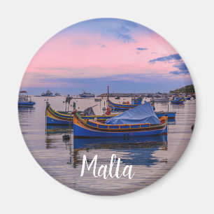 Traditional Maltese boats in Marsaxlokk Magnet