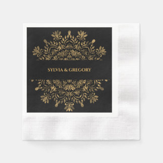 Traditional mandala art deco elegant luxury gold napkin