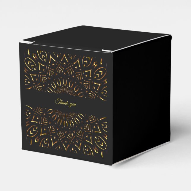 Traditional mandala classic elegant luxury wedding favour box (Front Side)