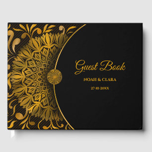 Traditional mandala classic elegant luxury wedding guest book