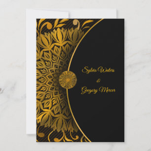 Traditional mandala classic elegant luxury wedding invitation