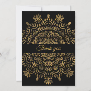 Traditional mandala classic gold luxury art dec thank you card