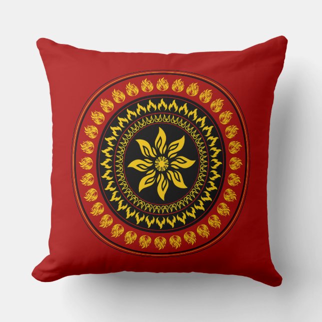Traditional Mandala Sunburst Cushion (Front)