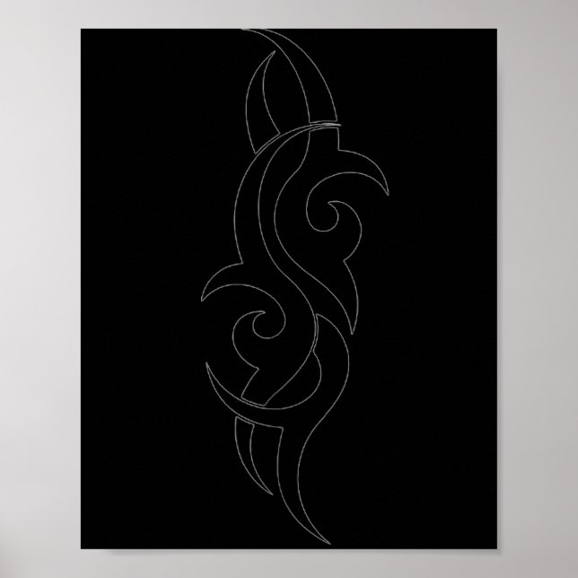 Traditional Maori Tribal Tattoo. New Zealand.  Poster (Front)