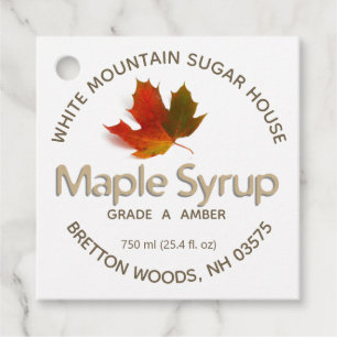 Traditional Maple Syrup Colourful Leaf Tag
