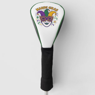 Traditional Mari Gras colored mask Golf Head Cover