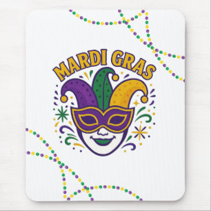 Traditional Mari Gras colored mask Mouse Pad