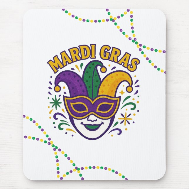 Traditional Mari Gras colored mask Mouse Pad (Front)