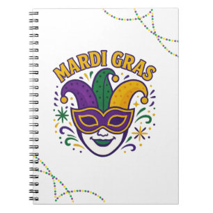 Traditional Mari Gras colored mask Notebook