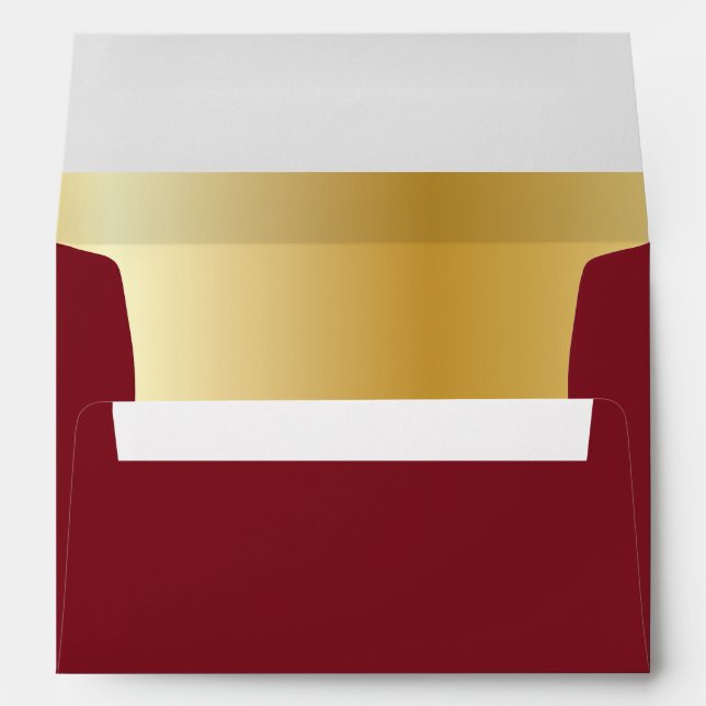 Traditional Maroon Blank Envelope with Gold Inside (Back (Bottom))