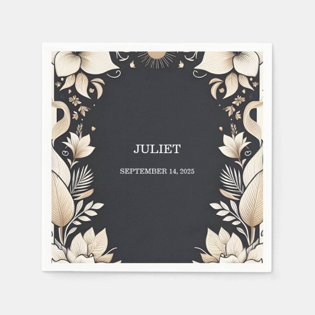 Traditional Marriage Vow Renewal Bridal Shower Napkin (Front)