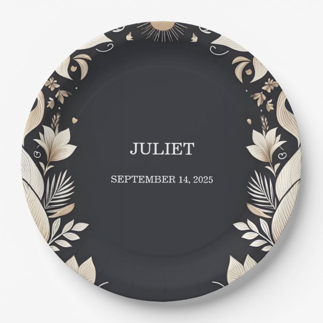 Traditional Marriage Vow Renewal Bridal Shower Paper Plate (Front)